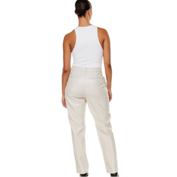 Babaton Command Faux Leather Pants 4 in Matte Pearl - Picture 3 of 7